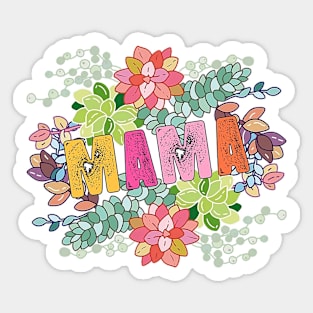 Cute And Adorable Mothers Day With Beautiful Spring Flowers Sticker